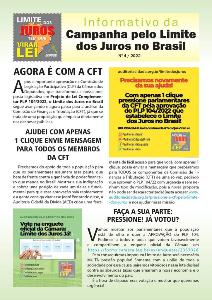 campanha pelo limite dos juros no Brasil