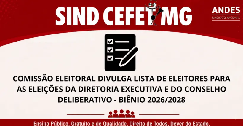 COMISSÃO ELEITORAL DIVULGA LISTA DE ELEITORES PARA AS ELEIÇÕES DA DIRETORIA EXECUTIVA E DO CONSELHO DELIBERATIVO – BIÊNIO 2026/2028